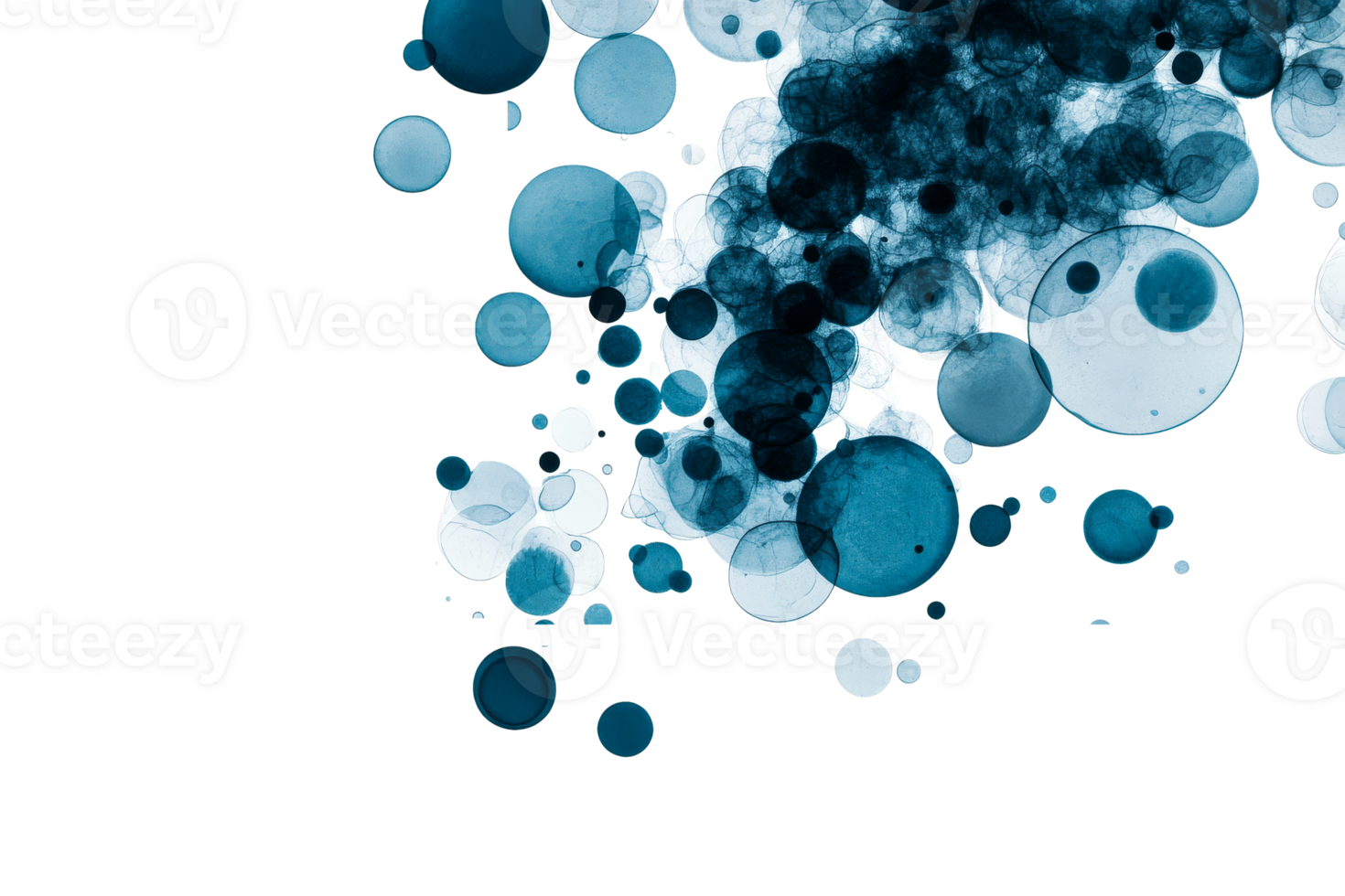 Abstract blue circles, pattern, backdrop, graphic effect, cut out transparent png