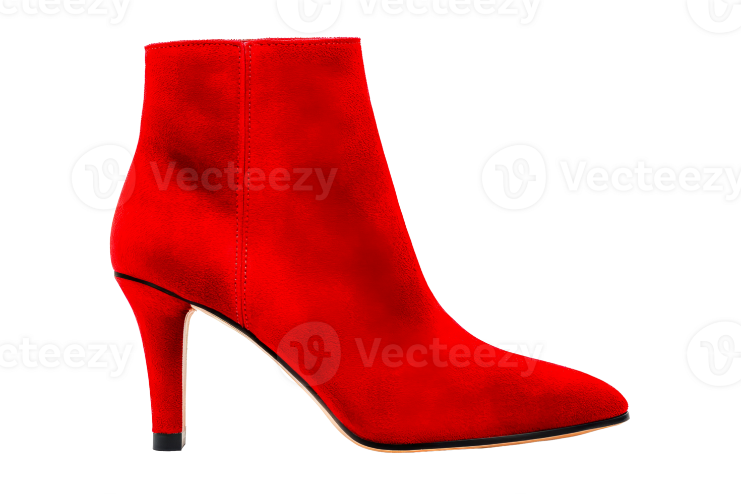 Stylish high heel red boot, fashion footwear, cut out transparent png