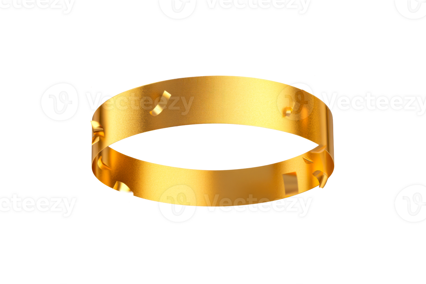 Golden ring with curly elements, elegant jewelry element, cut out transparent png
