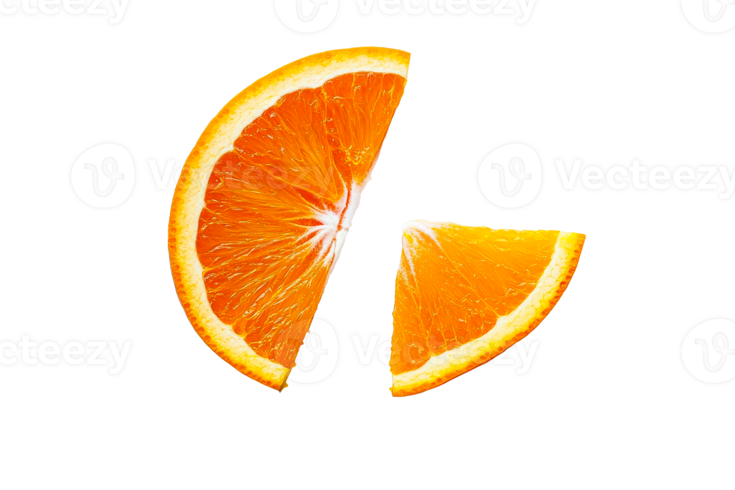 Orange slice, juicy fruit halves, close up, vitamin C, healthy, cut out transparent png