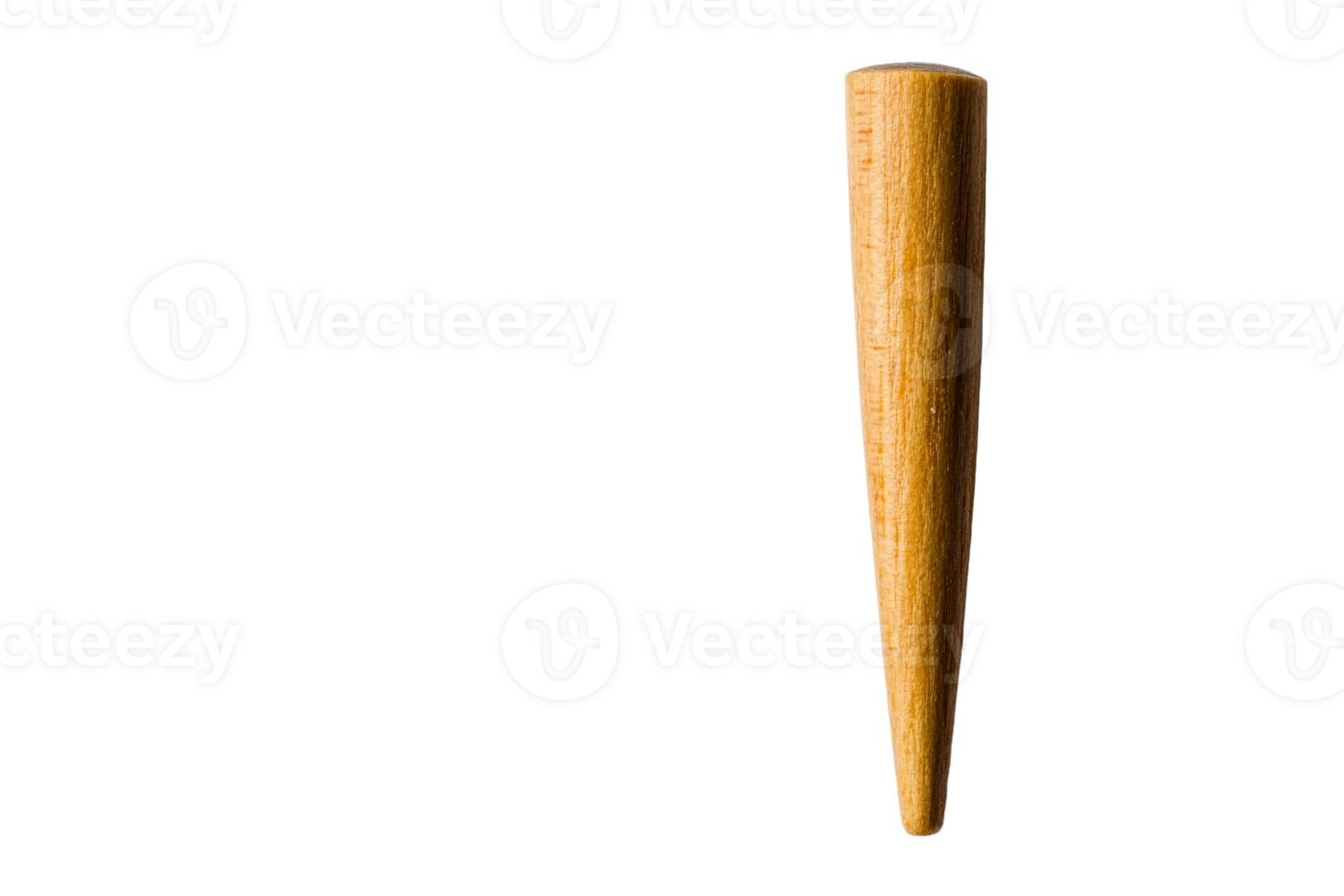 Wooden awl tool with sharp point on black background, cut out transparent png