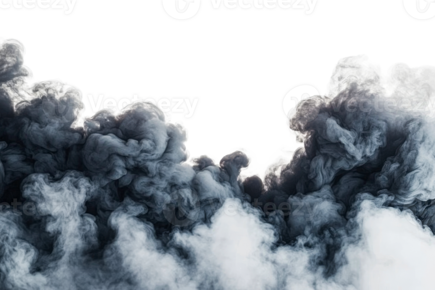 Voluminous vaporous cloud formation, smoky texture, abstract, cut out transparent png