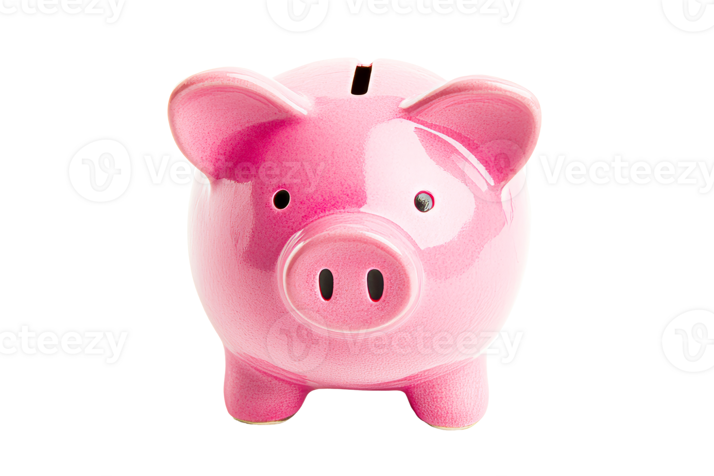 Cute Pink Piggy Bank, Black Background, Savings Concept, cut out transparent png
