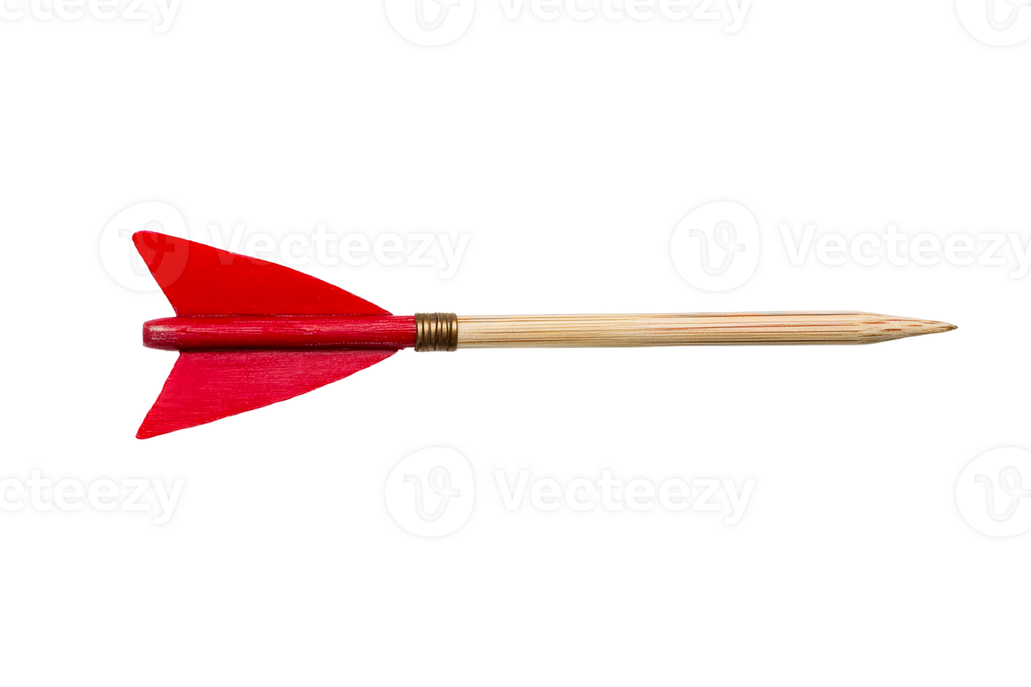 Red dart on black backdrop, cut out transparent png