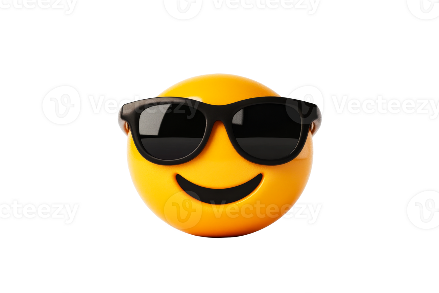 Emoji with sunglasses smiling face emoticon graphic element, cut out transparent png