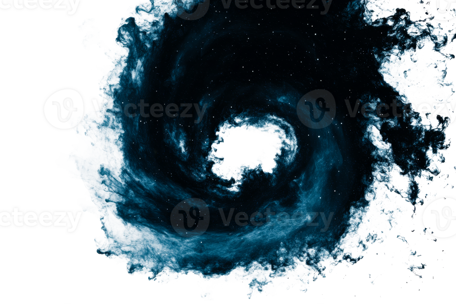Galaxy of swirling stars and cosmic dust, deep dark space, cut out transparent png