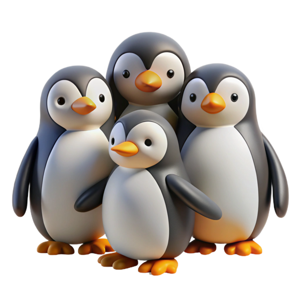 elegant modern A group of penguins huddled together for warmth, Antarctic landscape, cold and icy professional png