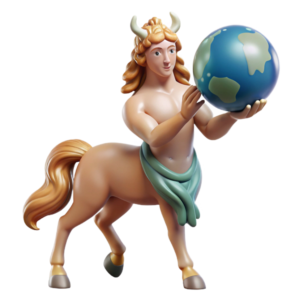 extraordinary rustic A wise centaur holding a celestial sphere, under a starry night sky. Neoclassical style original png
