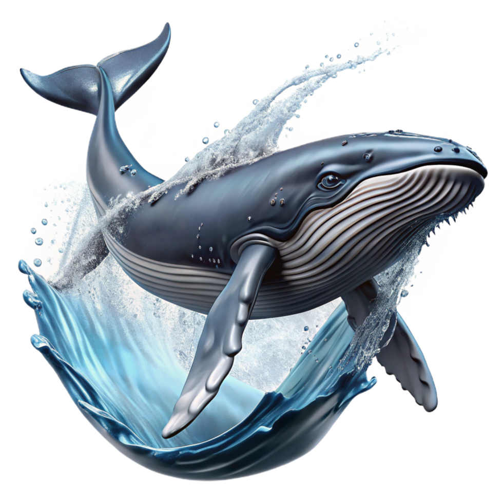 extraordinary rustic A majestic humpback whale breaching the ocean surface, dramatic splash, dynamic and powerful authentic png