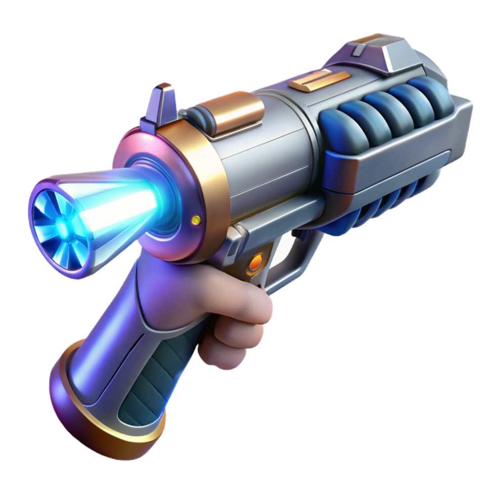 dramatic classic A futuristic weapon, pulsating with energy, held in a gloved hand. Sci-fi thriller style, dramatic lighting detailed png