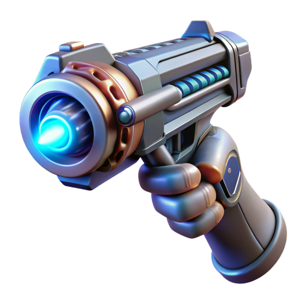 stunning rustic A futuristic weapon, pulsating with energy, held in a gloved hand. Sci-fi thriller style, dramatic lighting high resolution png