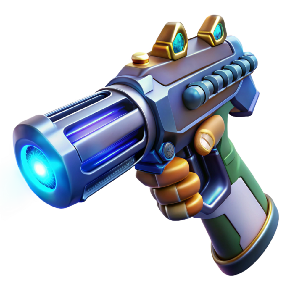 magnificent abstract A futuristic weapon, pulsating with energy, held in a gloved hand. Sci-fi thriller style, dramatic lighting professional png