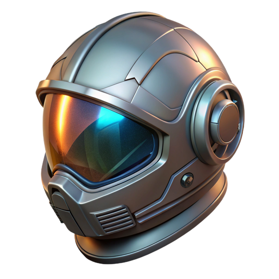 serene abstract A close-up of a futuristic helmet, reflecting a desolate, alien landscape. Dystopian style, high contrast lighting genuine png