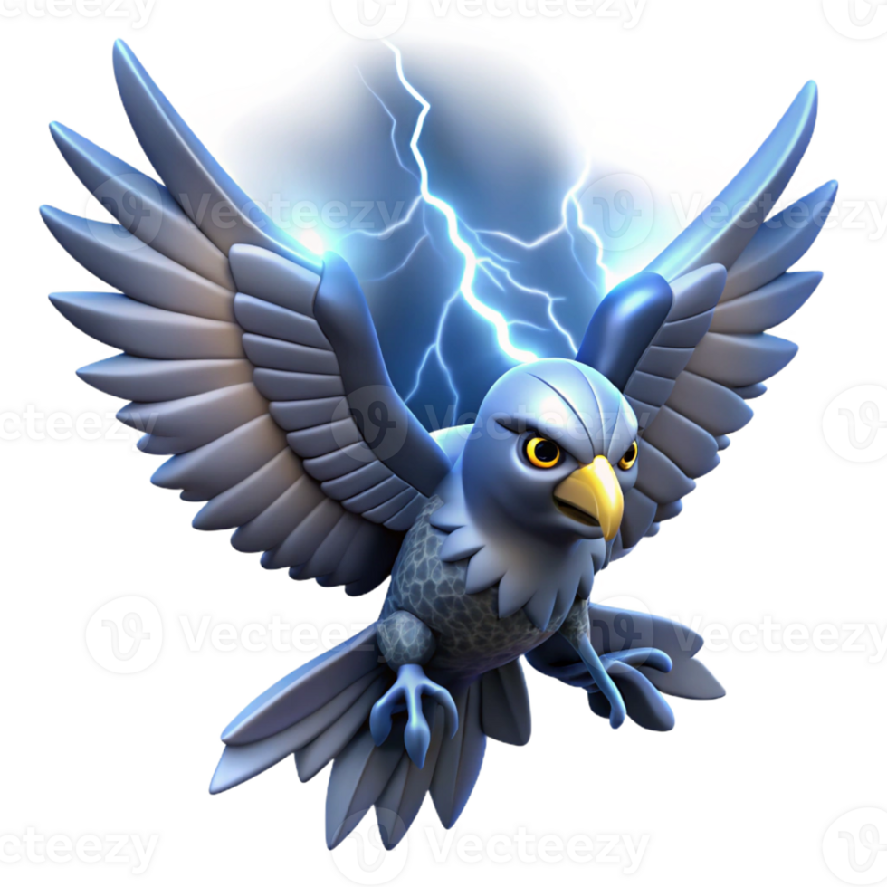 wonderful contemporary A majestic Thunderbird with feathers of lightning, soaring through a stormy sky, dramatic backlighting, Native American art style premium png