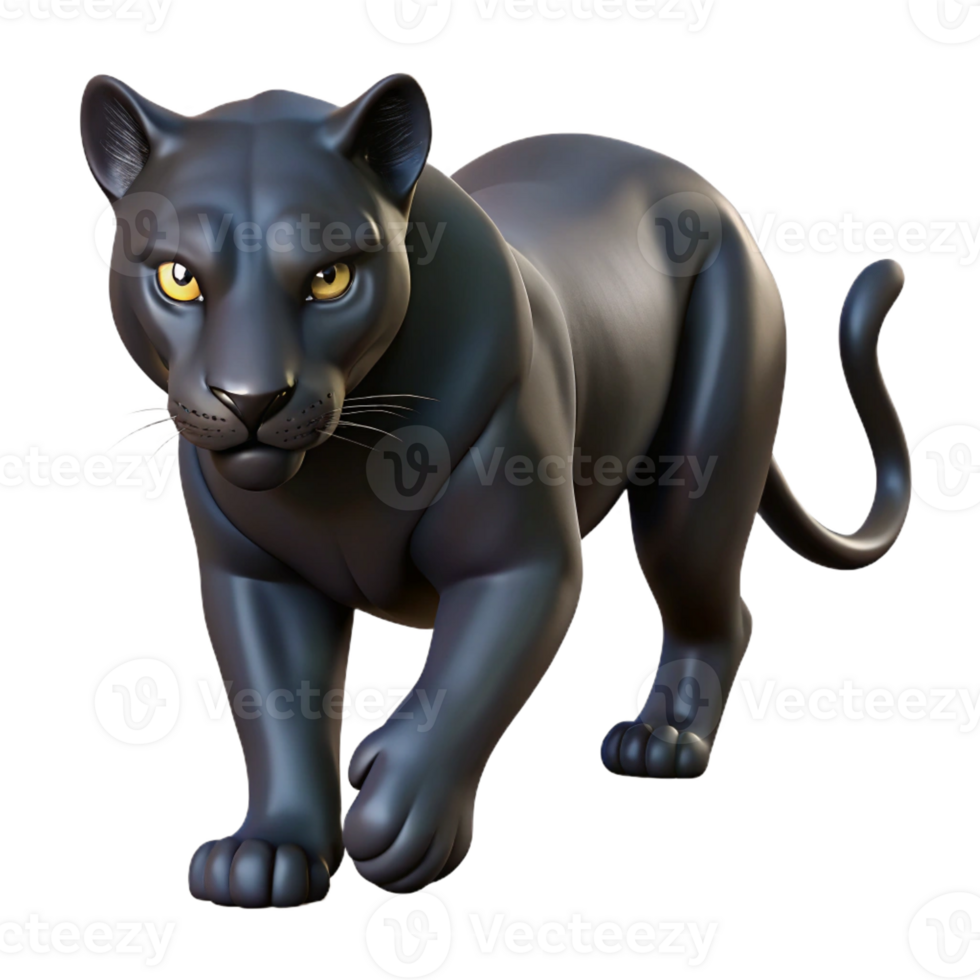 extraordinary contemporary A sleek black panther prowling through the darkness, low-key lighting, dramatic style, detailed png