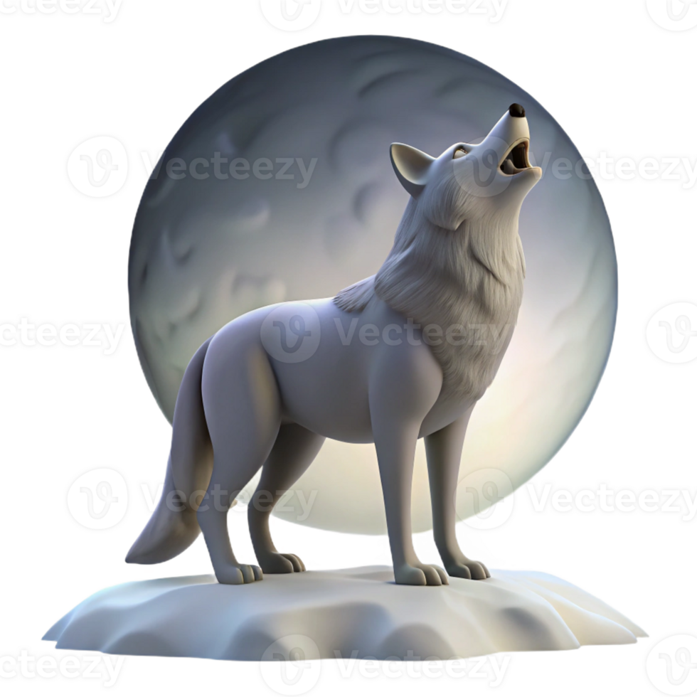 magnificent rustic A solitary gray wolf howling at the moon, winter landscape, cold lighting, atmospheric style, detailed png