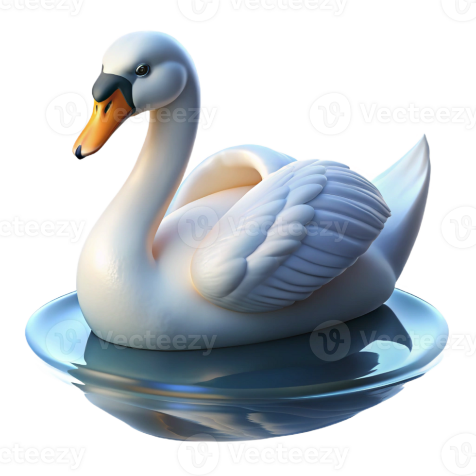 beautiful traditional A graceful swan gliding across a calm lake, serene setting, soft lighting, elegant style, premium png