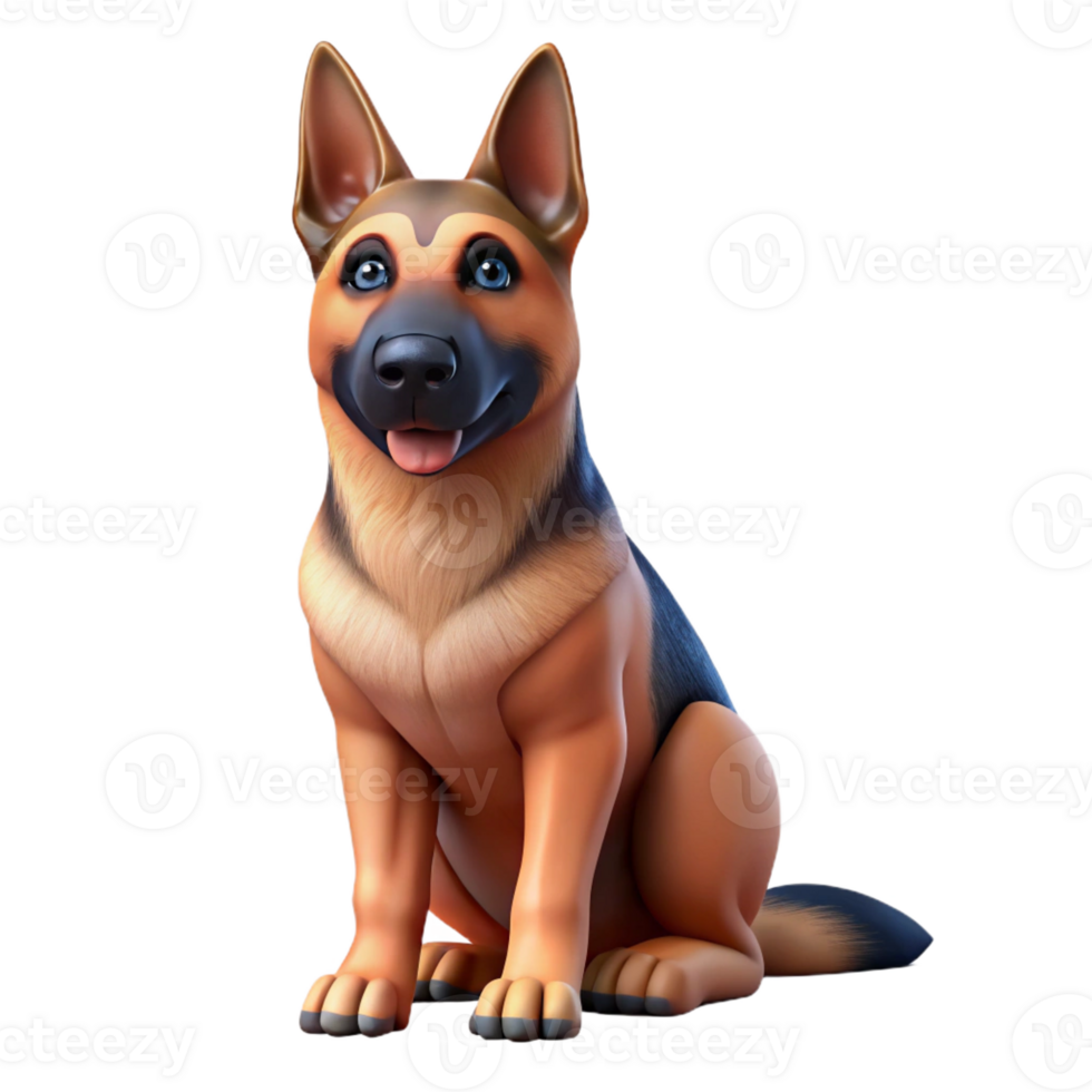 dramatic rustic A loyal German Shepherd dog sitting attentively, studio lighting, realistic style, genuine png