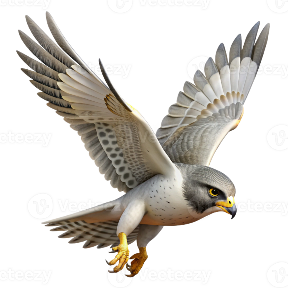 stunning artistic A soaring falcon diving towards its prey, aerial view, dramatic lighting, dynamic style, exclusive png