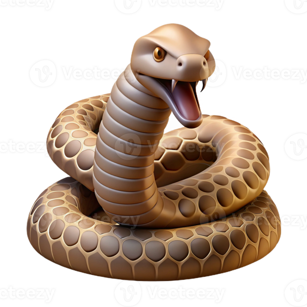 magnificent minimalist A coiled rattlesnake ready to strike, desert setting, harsh lighting, intense style, professional png