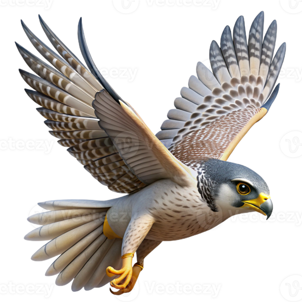vibrant abstract A soaring falcon diving towards its prey, aerial view, dramatic lighting, dynamic style, authentic png