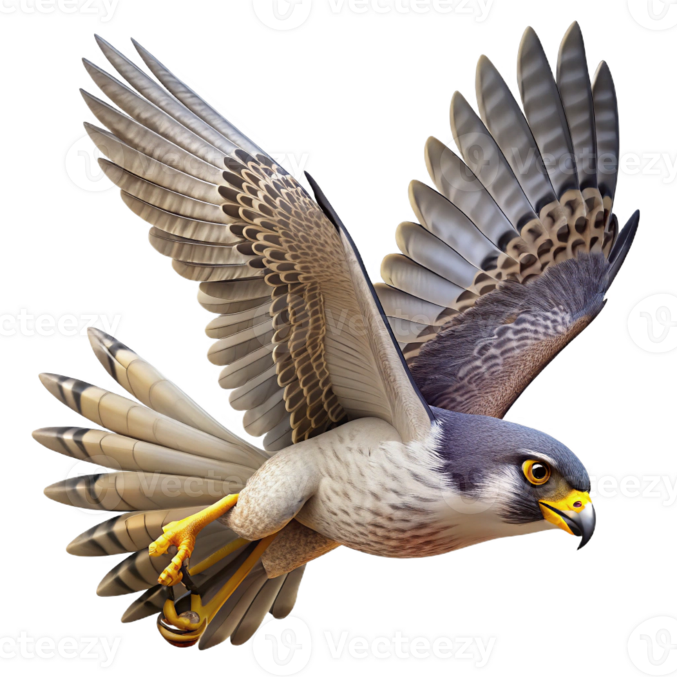 magnificent traditional A soaring falcon diving towards its prey, aerial view, dramatic lighting, dynamic style, genuine png