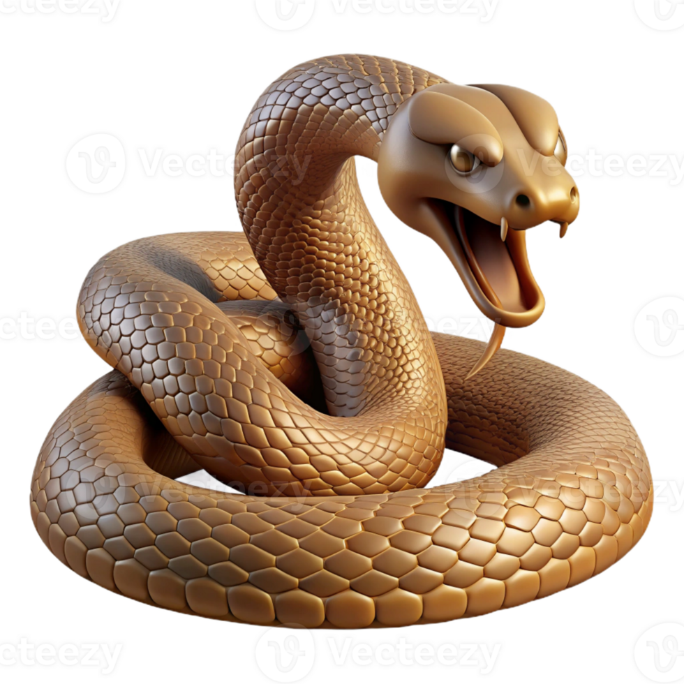 beautiful creative A coiled rattlesnake ready to strike, desert setting, harsh lighting, intense style, professional png