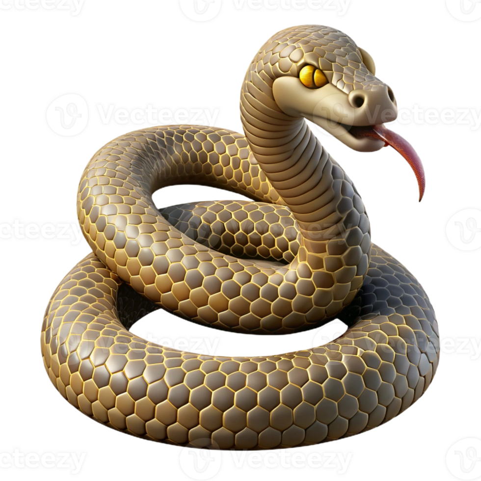 beautiful creative A coiled rattlesnake ready to strike, desert setting, harsh lighting, intense style, authentic png