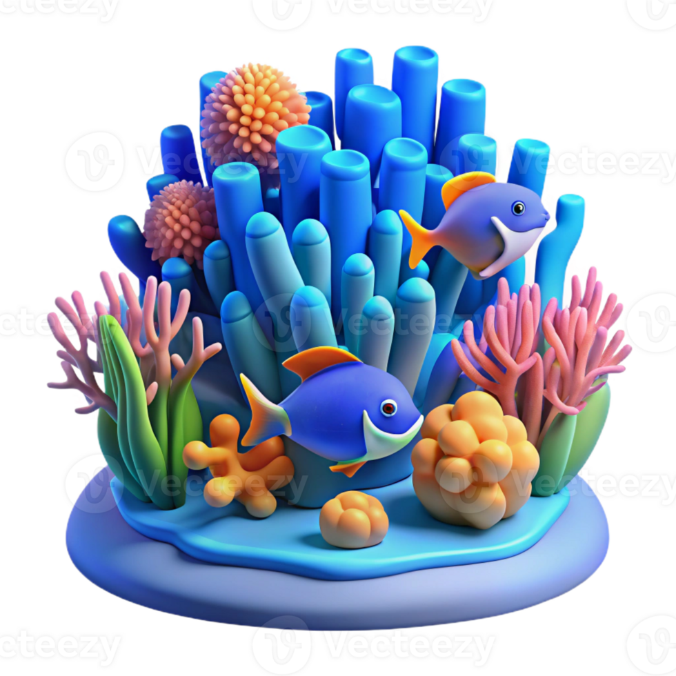 elegant traditional A vibrant coral reef teeming with fish, underwater scene, blue lighting, vibrant style, high resolution png