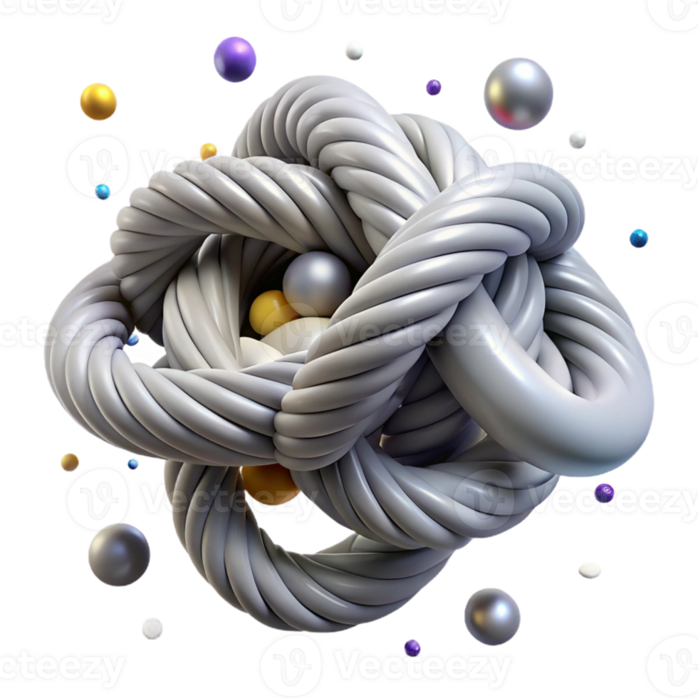 dramatic creative Tangled String with Knots Closeup Cutout high quality png