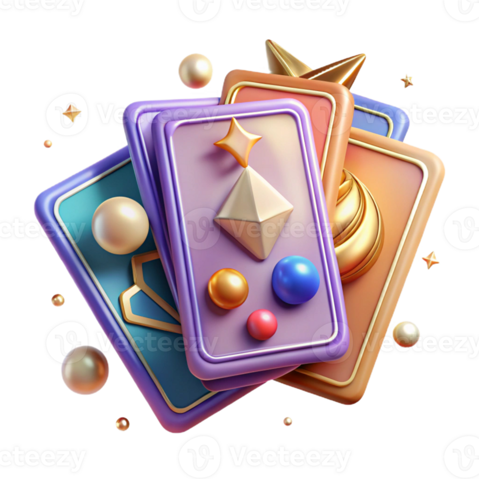 elegant modern Tarot Cards Cutout with Detailed Illustrations exclusive png