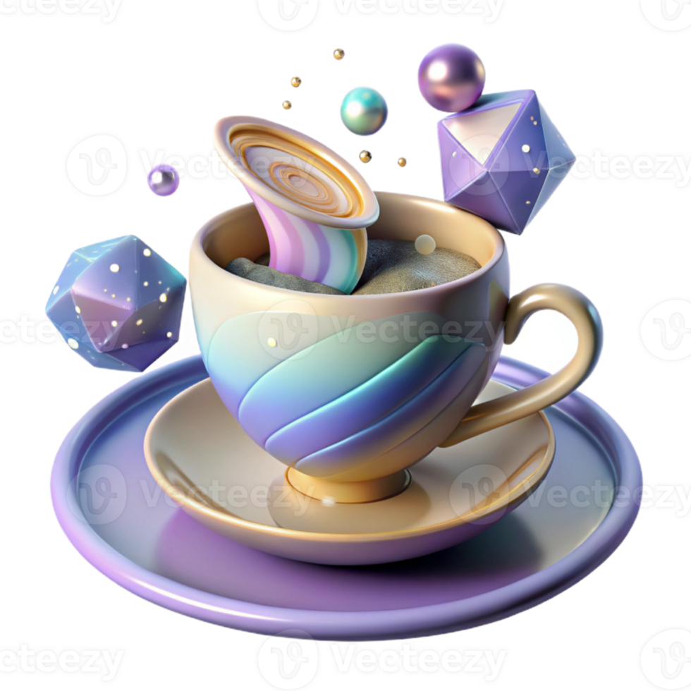 magnificent classic Teacup Cutout with Saucer Transparent Background premium png