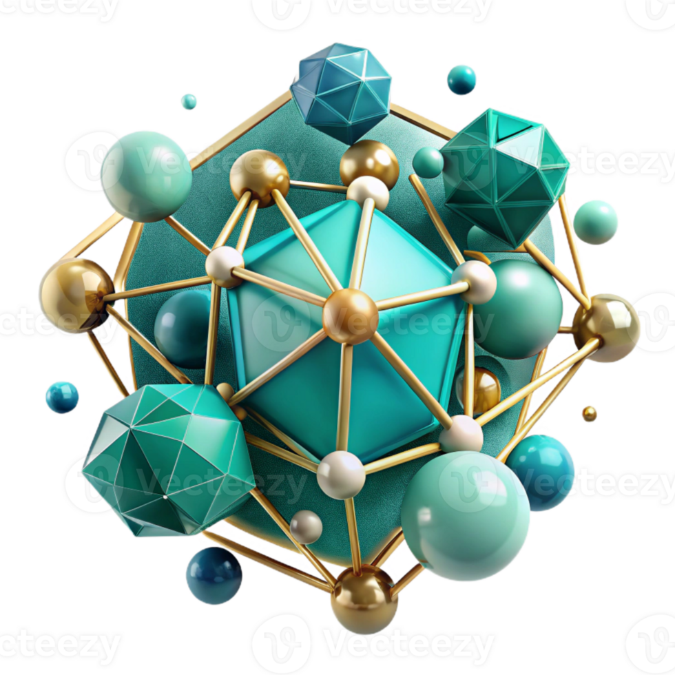 stunning modern Teal Abstract Connection Design Isolated Element original png