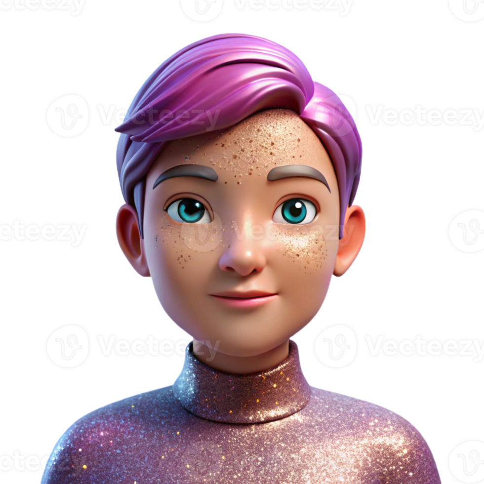 magnificent modern Portrait of a person with their face covered in glitter, glamorous and sparkling style, bright studio lighting professional png