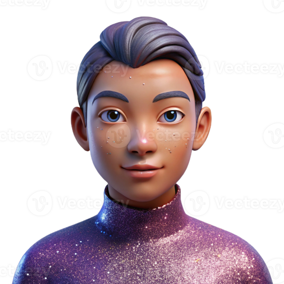 dramatic abstract Portrait of a person with their face covered in glitter, glamorous and sparkling style, bright studio lighting professional png