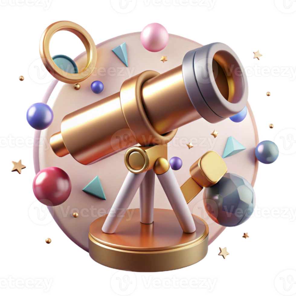 stunning artistic Telescope Cutout with Detailed Lens and Mount genuine png