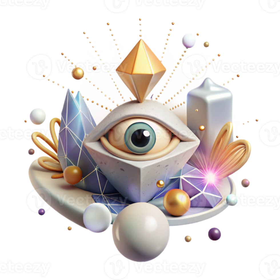 impressive creative Third Eye Opening with Bright Light Isolated exclusive png