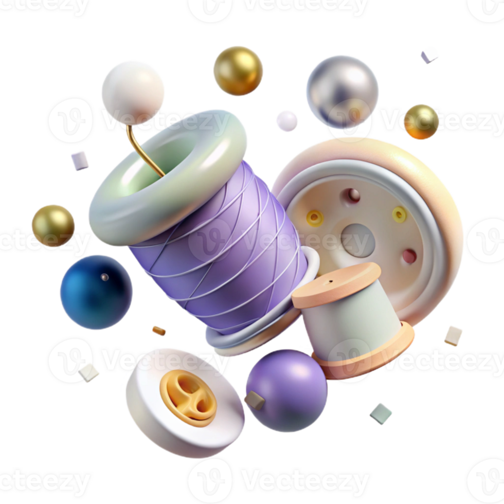extraordinary artistic Thread and Button Cutout Transparent Background Sewing original png