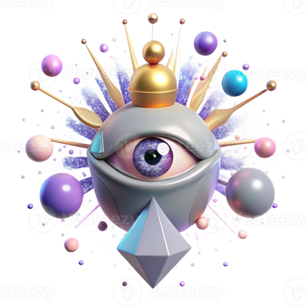serene artistic Third Eye Opening with Bright Light Isolated png