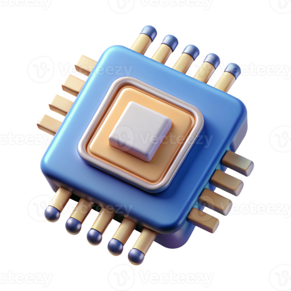 stunning modern A close-up of a microchip with intricate circuitry, high detail, technical illustration style professional png