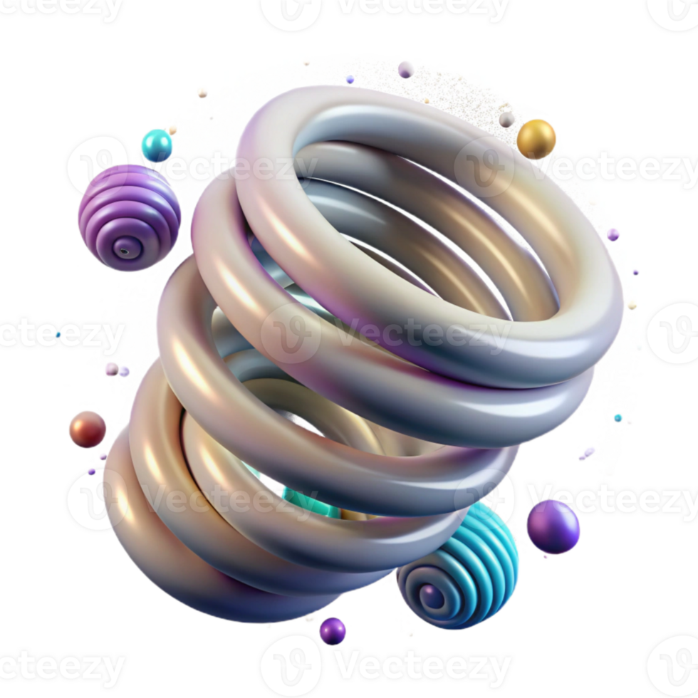 beautiful artistic Thread Coiled in a Spiral Isolated Spring-like Shape original png