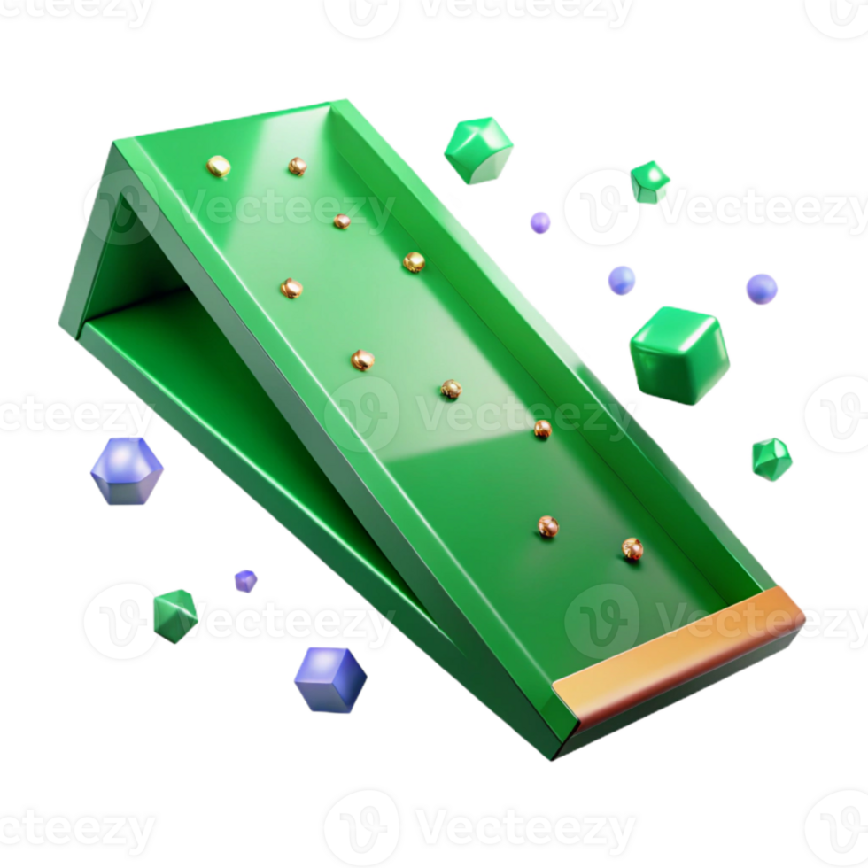 vibrant contemporary Tilted Green Ramp with Transparent Background high quality png