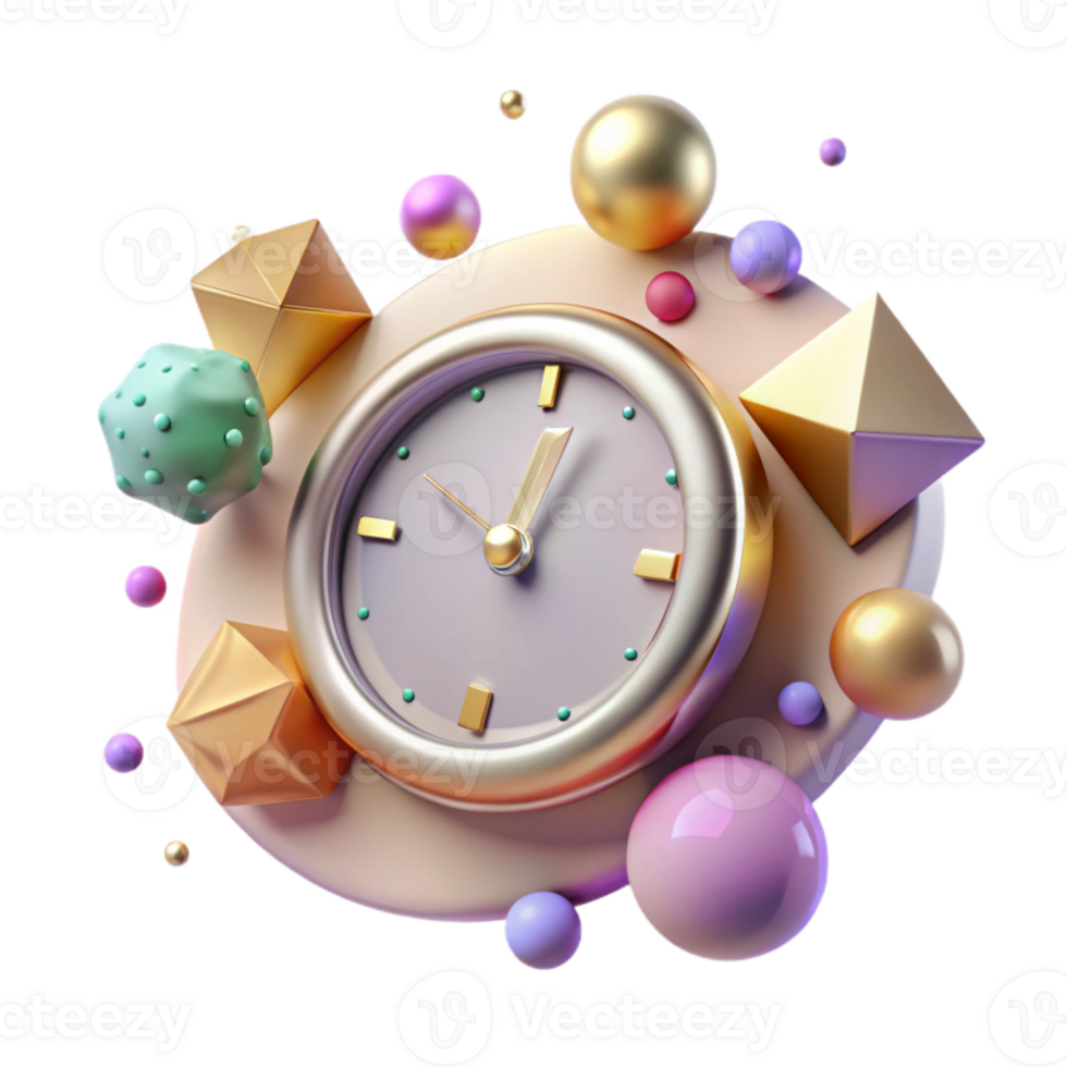 vibrant abstract Time Dilation Cutout with Clock Discrepancy png