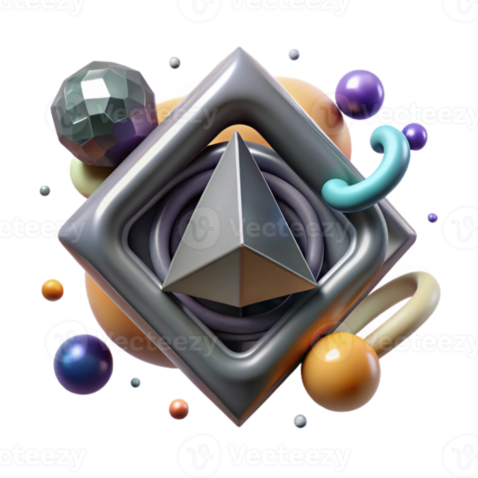 magnificent classic Titanium Gray Geometric Icon Isolated Element professional png