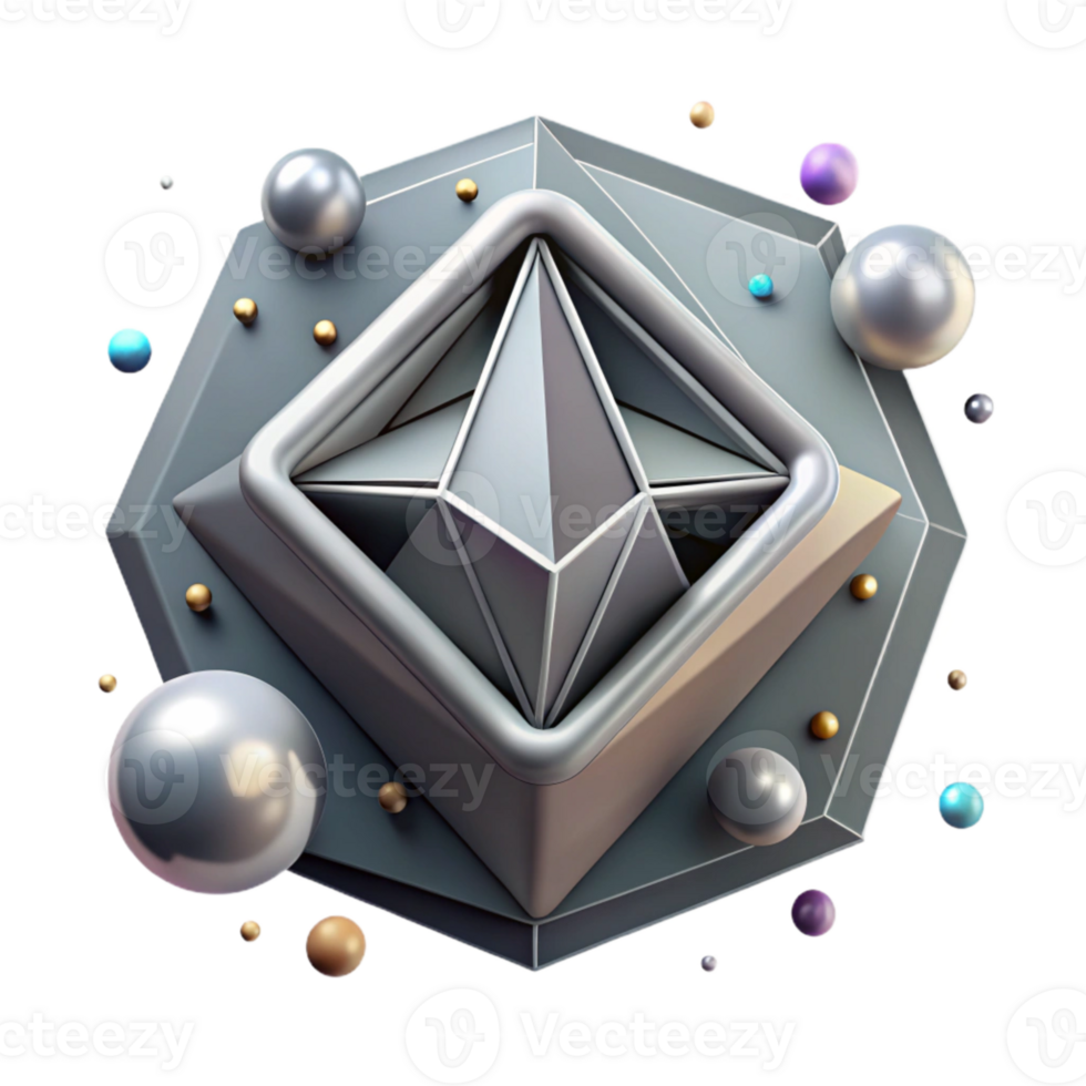 beautiful traditional Titanium Gray Geometric Icon Isolated Element premium png