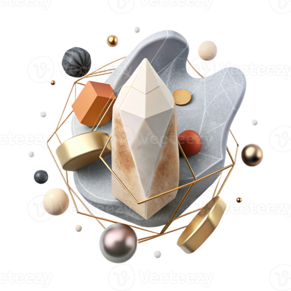 serene creative Top Down Healing Crystal Grid Layout Isolated exclusive png