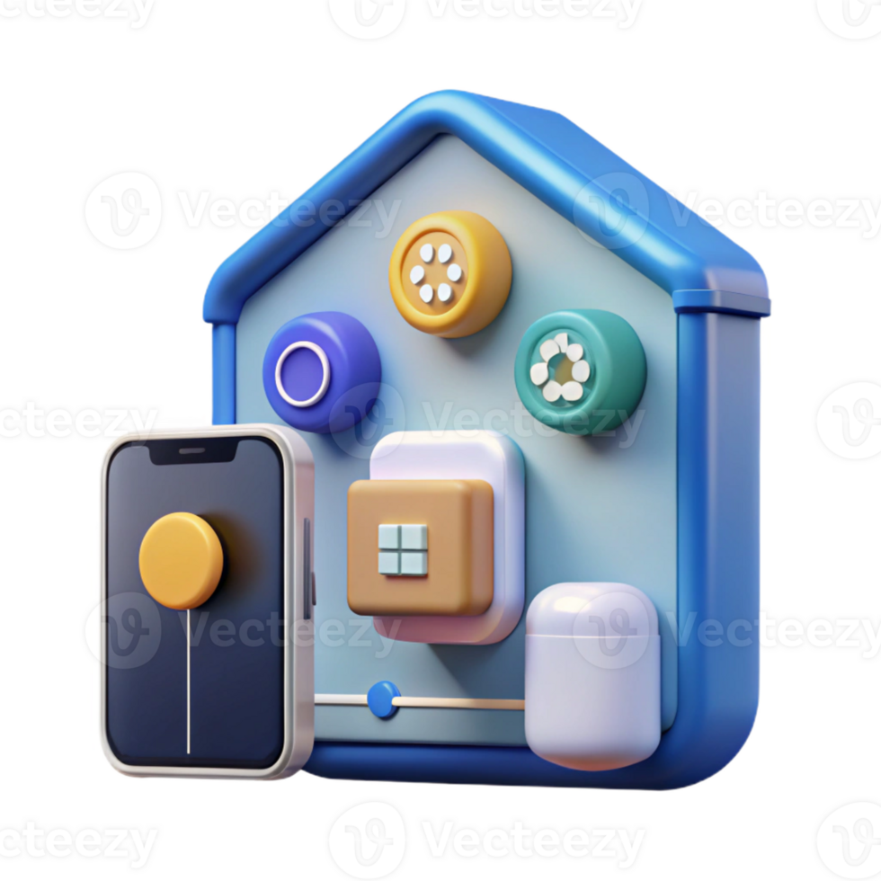vibrant vintage A smart home interface controlling various devices, minimalist design, user interface design style high quality png
