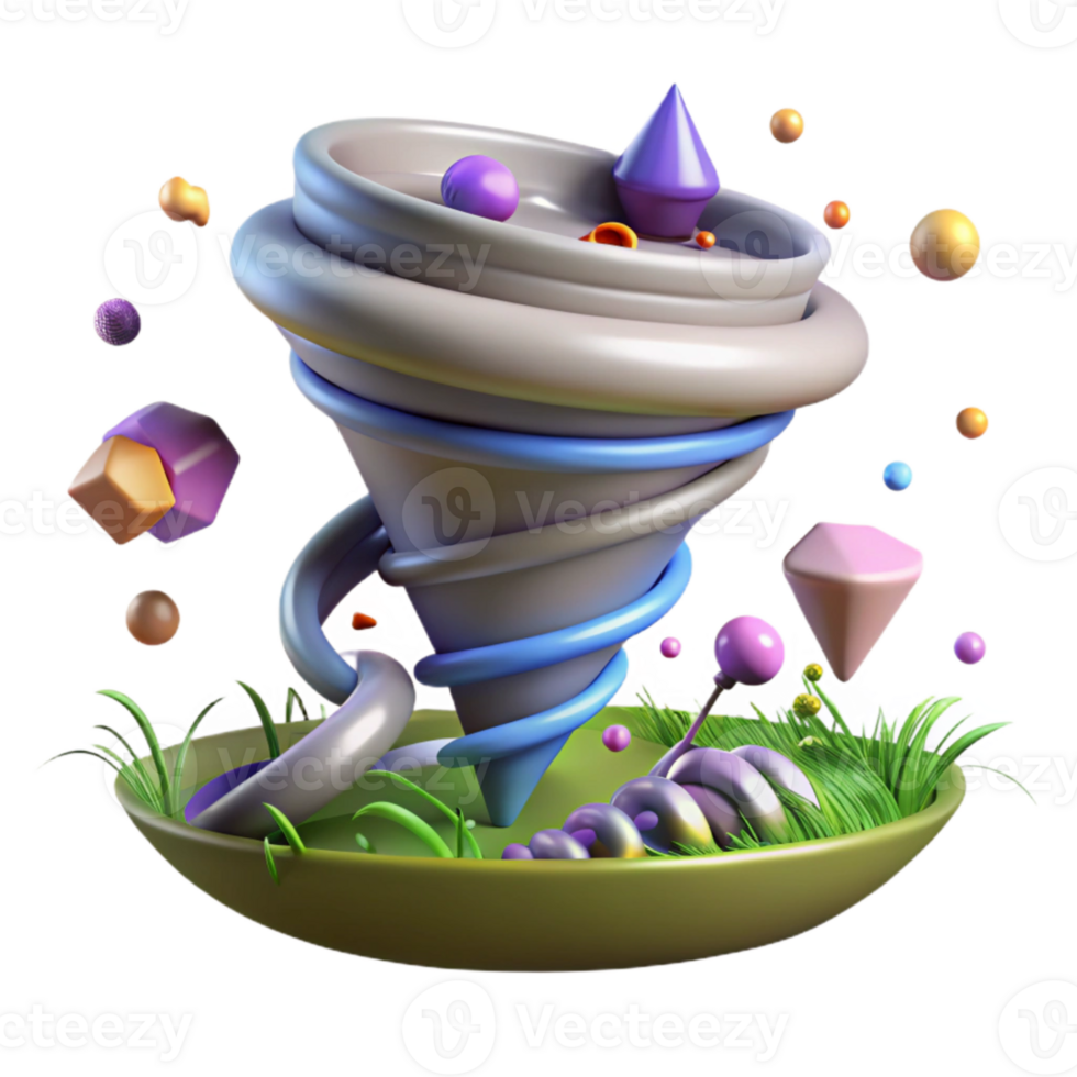 magnificent creative Tornado Swirling in Open Field Isolated premium png