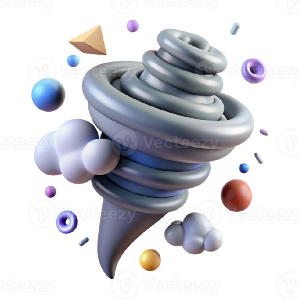 stunning modern Tornado Swirling Cutout with Gray Clouds authentic png