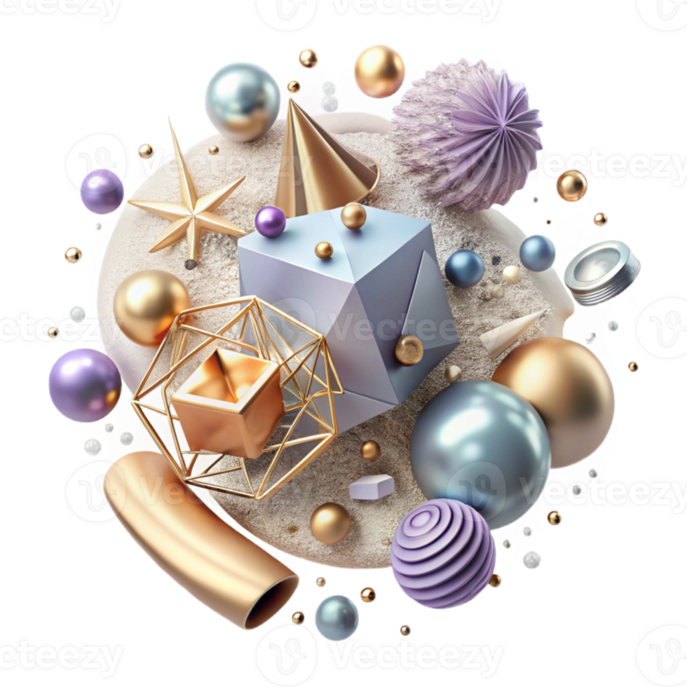 beautiful modern Top View Harmony of Chaos Element Transparent Background professional png